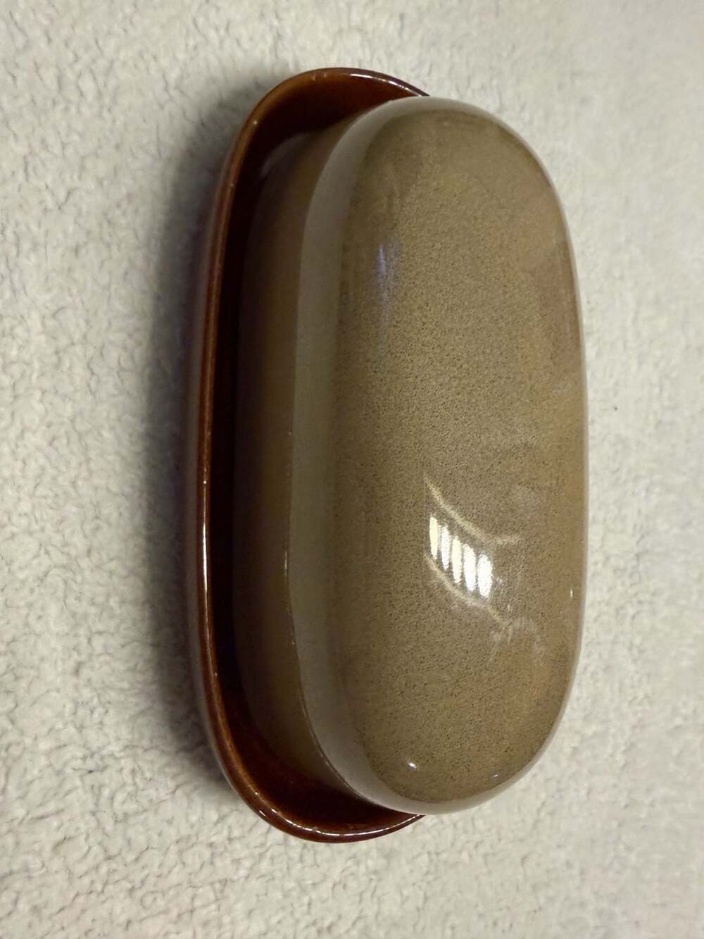 Sango ~ Brown ~ Stoneware Covered Butter Dish Base & Cover